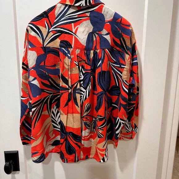 NIC+ZOE Red and Blue Patterned Top - Picture 3 of 3